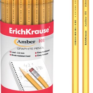 Карандаш Erich Krause чернографитный с ластиком AMBER 101