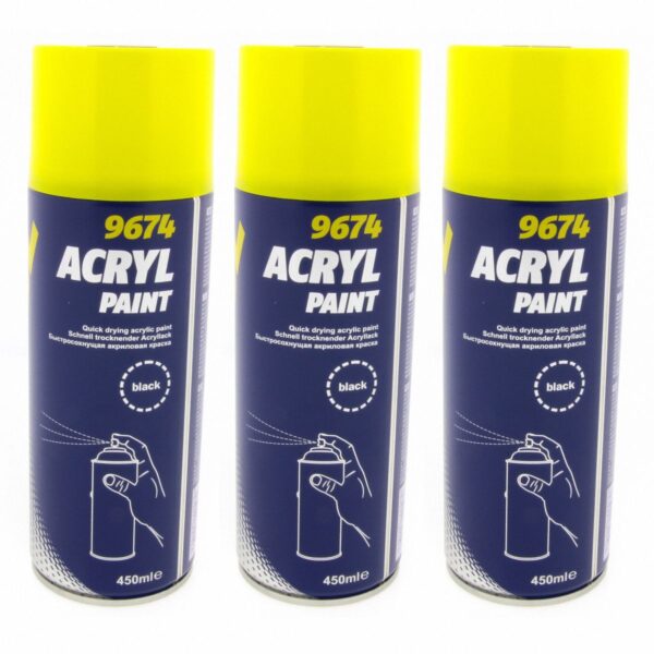 Краска MANNOL матовая чёрная Acryl Paint Black 0,45L 9674